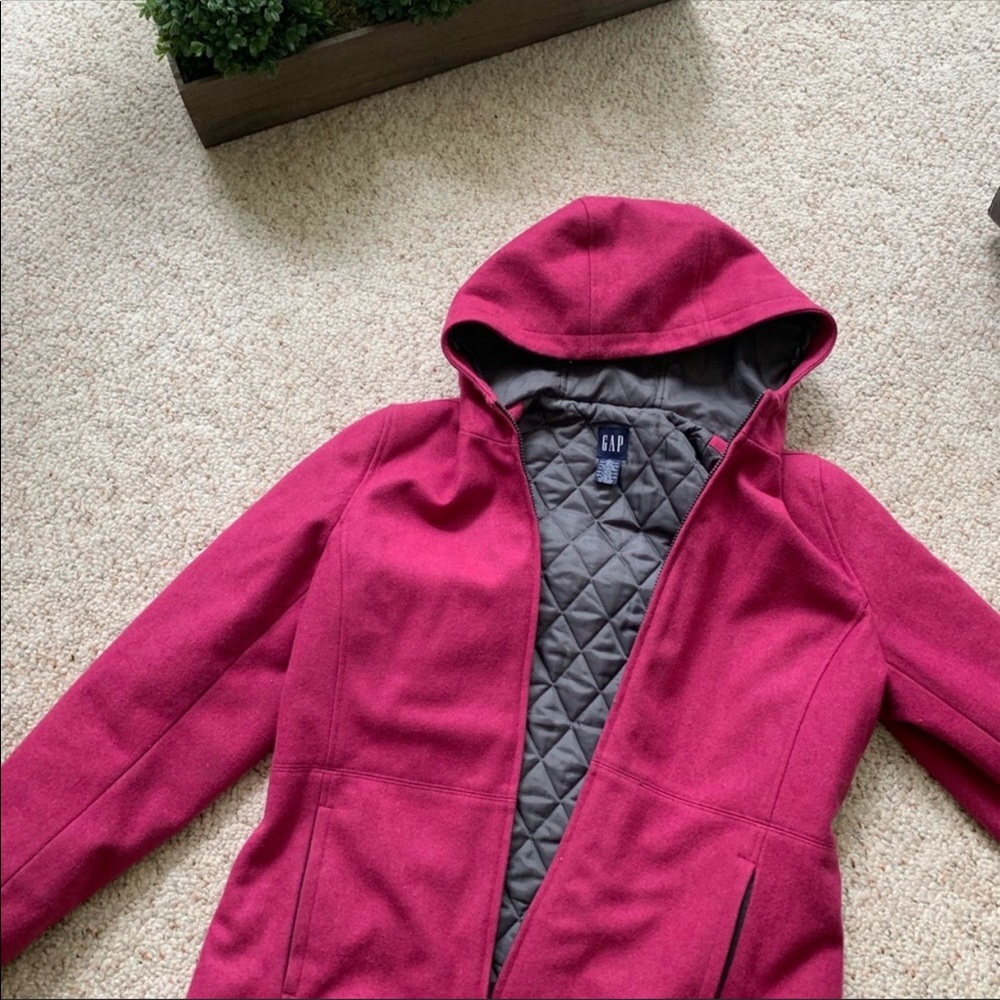Gap pink wool winter coat Sz L